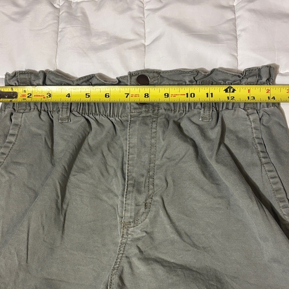 Gathered Waist Army Green Casual Pants - Picture 6 of 10